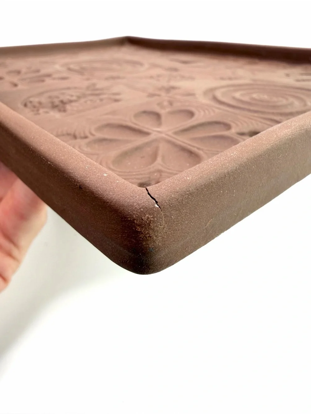 Hartstone USA Brown Vintage Embossed Shortbread Cookie Press Rectangle Mold